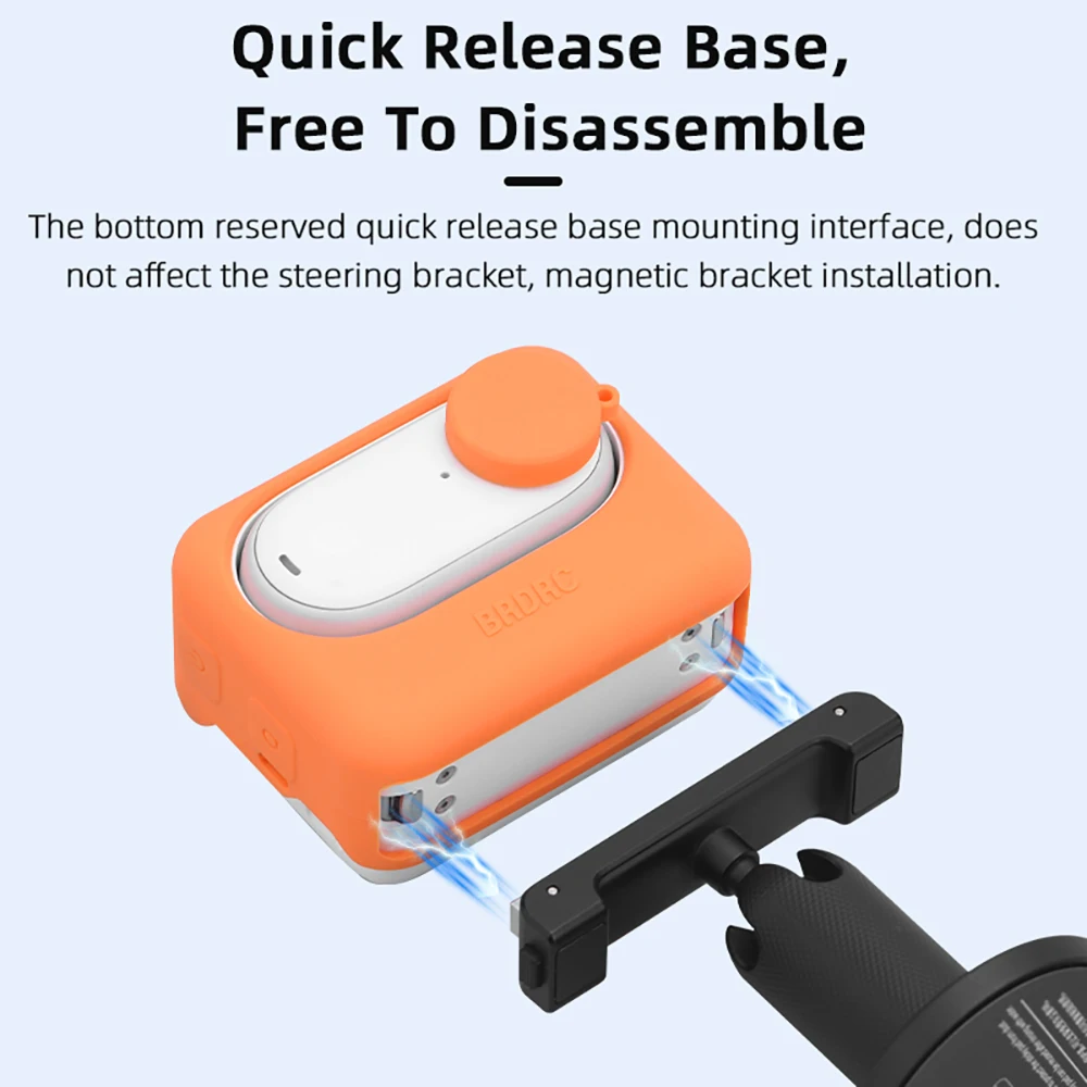 Brdrc-insta360 go 3用シリコン保護ケース,アクションカメラボディとバッテリー,ハウジング,レンズキャップ,ソフトカバーアクセサリー