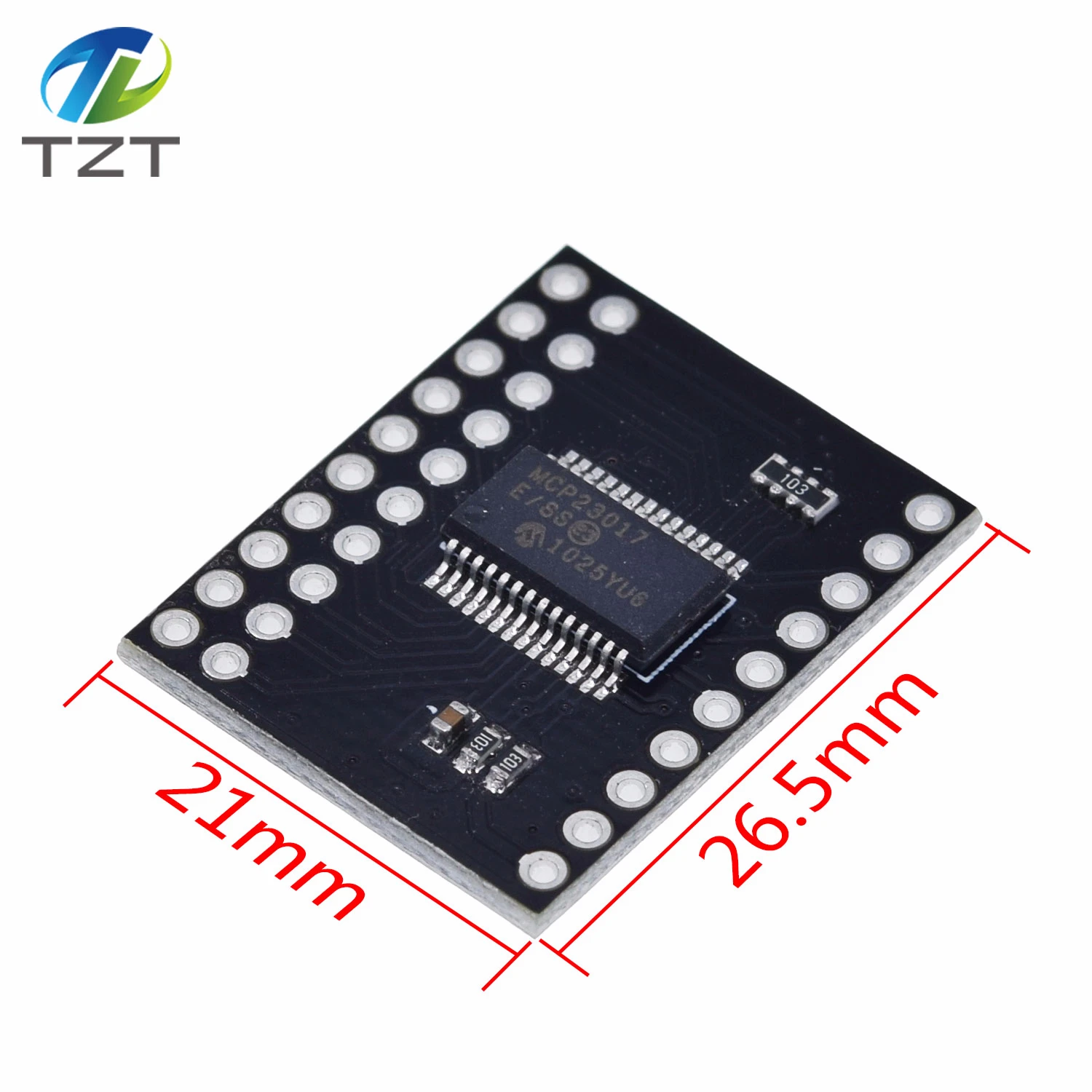 TZT MCP23017 Serial Interface Module IIC I2C SPI MCP23S17 Bidirectional 16-Bit I/O Expander Pins 10Mhz Serial Interface Module