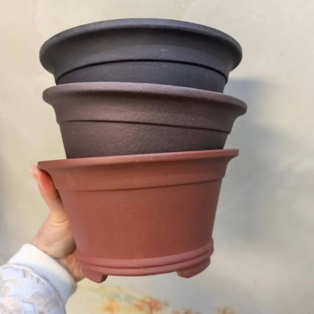 Yixing Unglazed Round Bonsai Pot