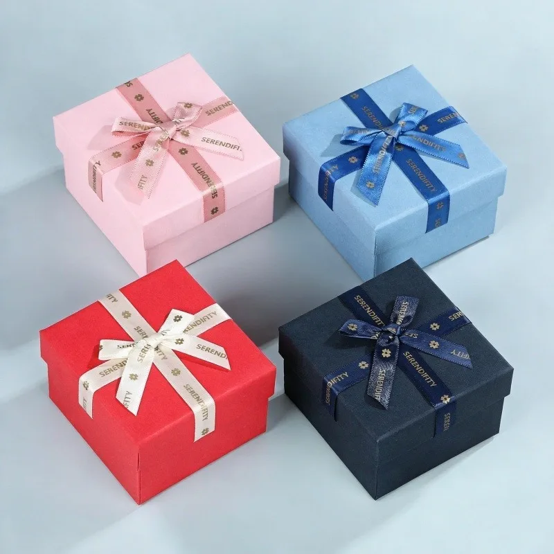 SANDA Romantic Square Jewelry Box for Valentine’s Day – Chic Bowknot Watch & Bracelet Case for Her, Date Night & Engagement