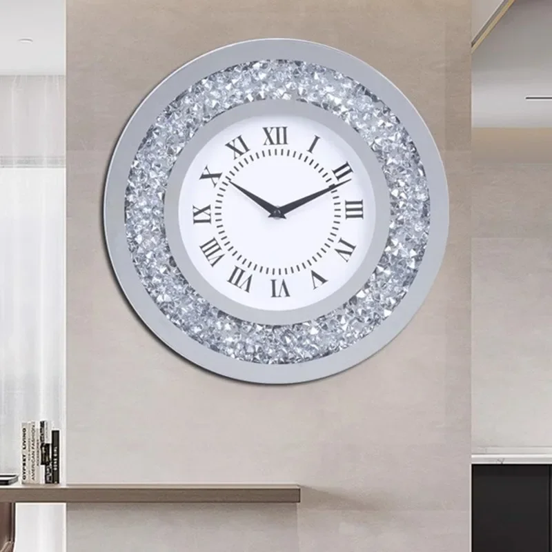 Wall Clock Stylish Mirror Living Room Clocks Creative Quartz Watch Luxury Design Clock Watch Modern Elegant Room Ornaments