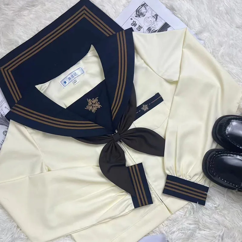 Costume cosplay uniforme scolastica per ragazze uniforme scolastica giapponese Anime Girl Lady Lolita Sailor Top cravatta gonna a pieghe