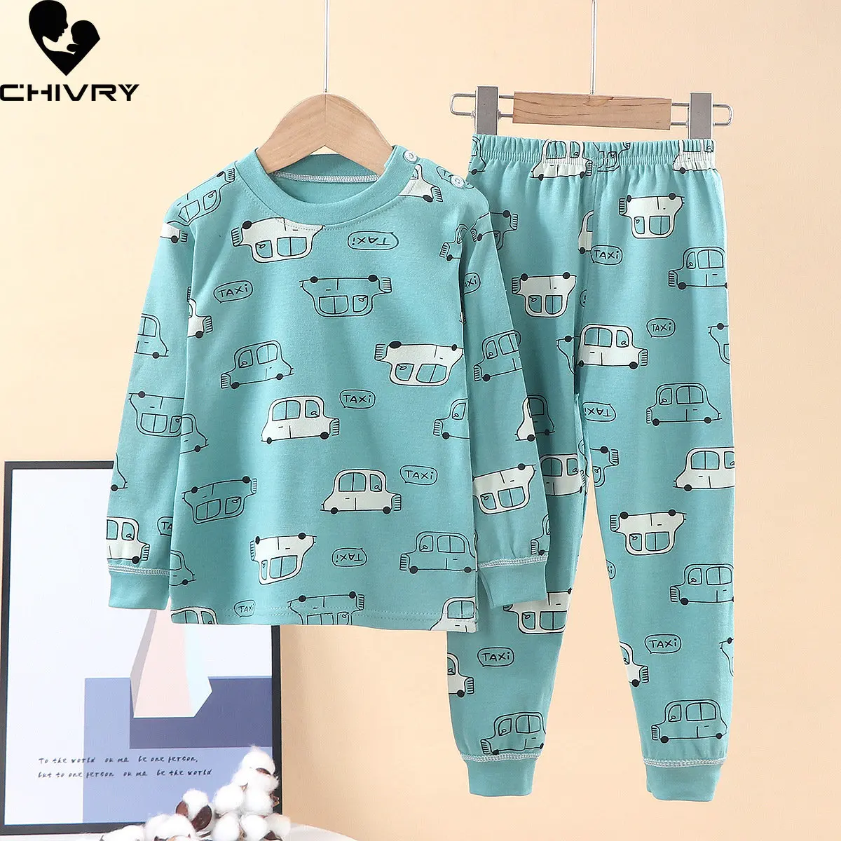 Neue Kinder Jungen Mädchen Pyjamas Sets Cartoon Print Langarm Nette T-Shirt Tops mit Hosen Kleinkind Baby Herbst Pyjamas Nachtwäsche