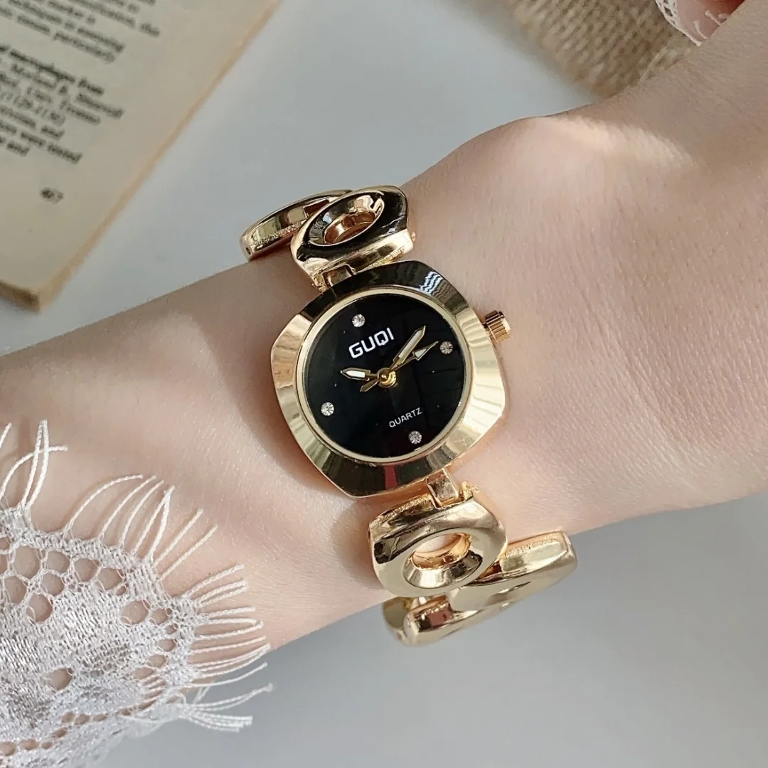 Luxury Gold Chain WristWatch Women's Watch Ladies Quartz Watches Dress Female Bracelet Clock Leisure Reloj Mujer