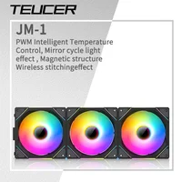 TEUCER JM-1 ventilador con funda de refrigeración para PC ARGB efecto de luz de ciclo de espejo costura inalámbrica PWM refrigeración por agua ventilador enfriador de CPU de 360mm