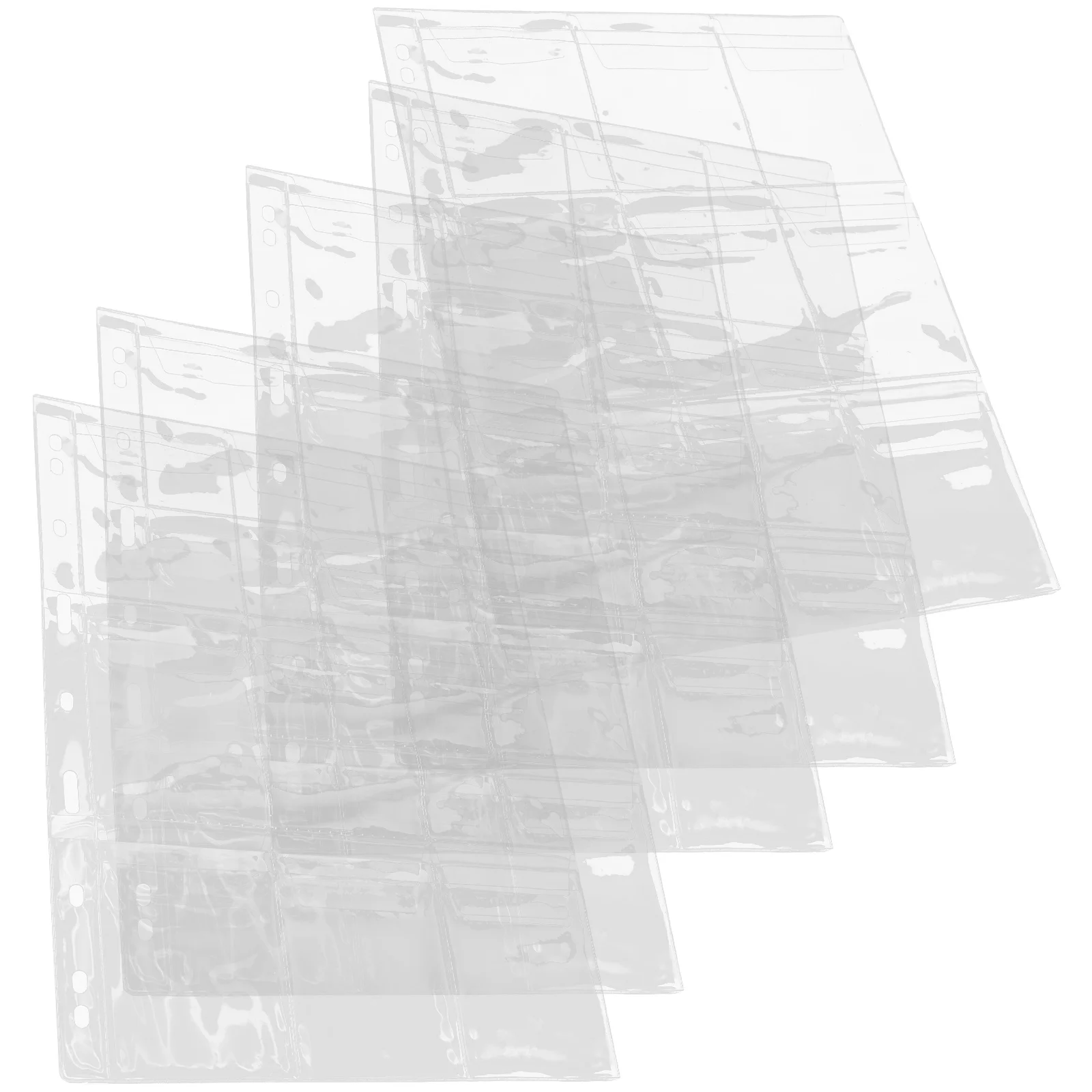 5 pçs caixa de moedas página interna titular páginas design transparente para três anel fichário armazenamento álbum numismático suprimentos plástico