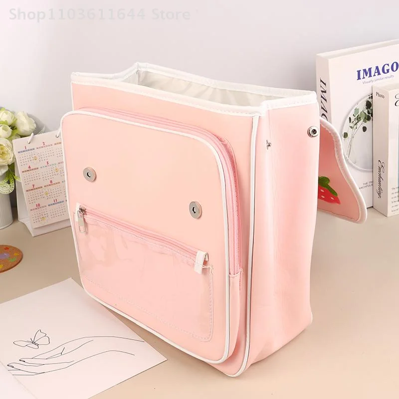 かわいい漫画ピンクの大容量バックパック素敵な多用途イチゴスクールバッグカジュアル通勤バックパック学生ギフト