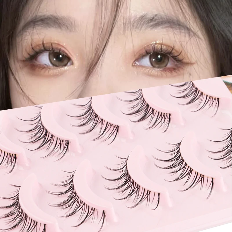 Shidishangpin 3/5 pares mangá cílios postiços cruz anime cosplay cílios cravejados naturalmente macios maquiagem coreana extensão de cílios