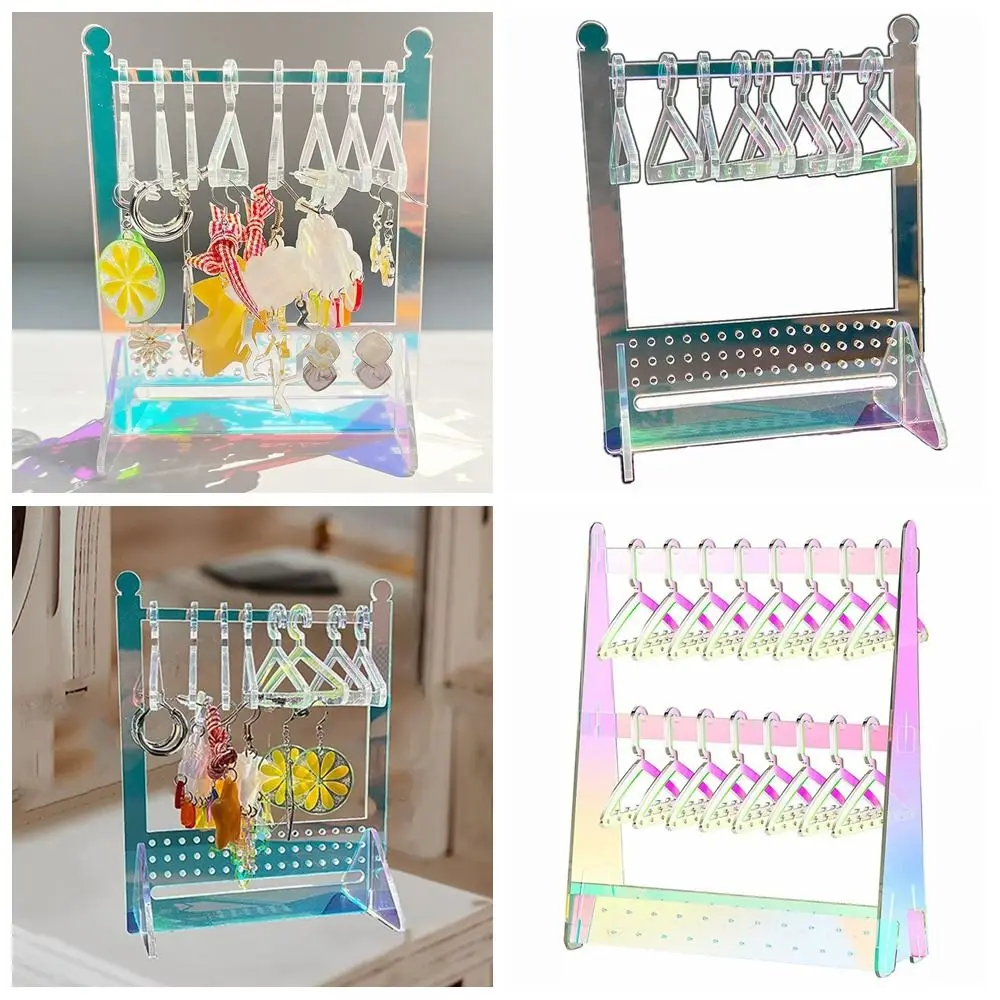 

Colorful Earring Display Stand Creative Single/Double Layers Acrylic Earstud Stand Organizer Tabletop Shelf Fashion Jewelry Rack