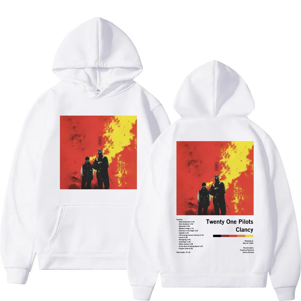 Twenty One Pilots Clancy Album Poster Graphic Hoodie Men Women Harajuku Rock Hooded Sweatshirt Fashion Retro Oversized Pullovers