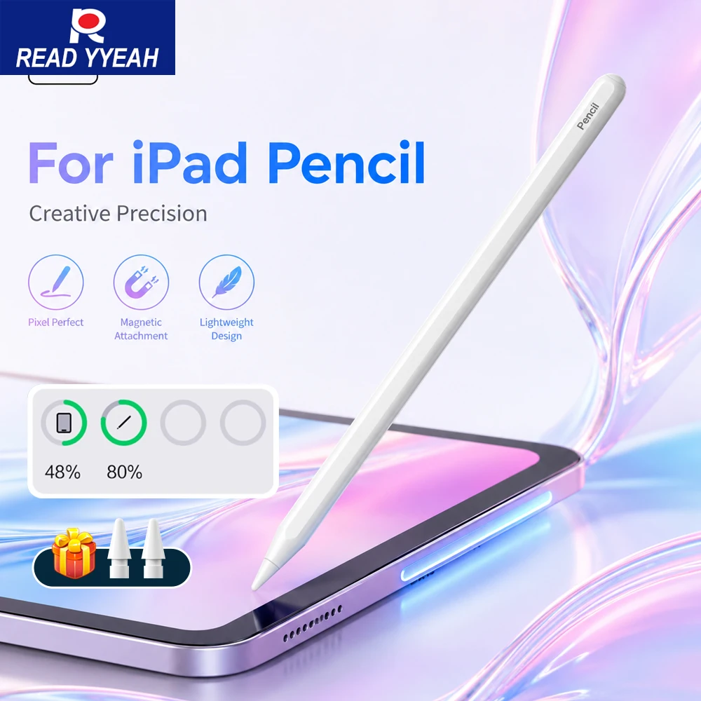 

READ YYEAH New Wireless Charging Stylus Pen for iPad 10th A16 iPad 11 13 M2 M3 Pro 12.9 11 Air 4 5 Mini 6 Pen For Apple Pencil 2