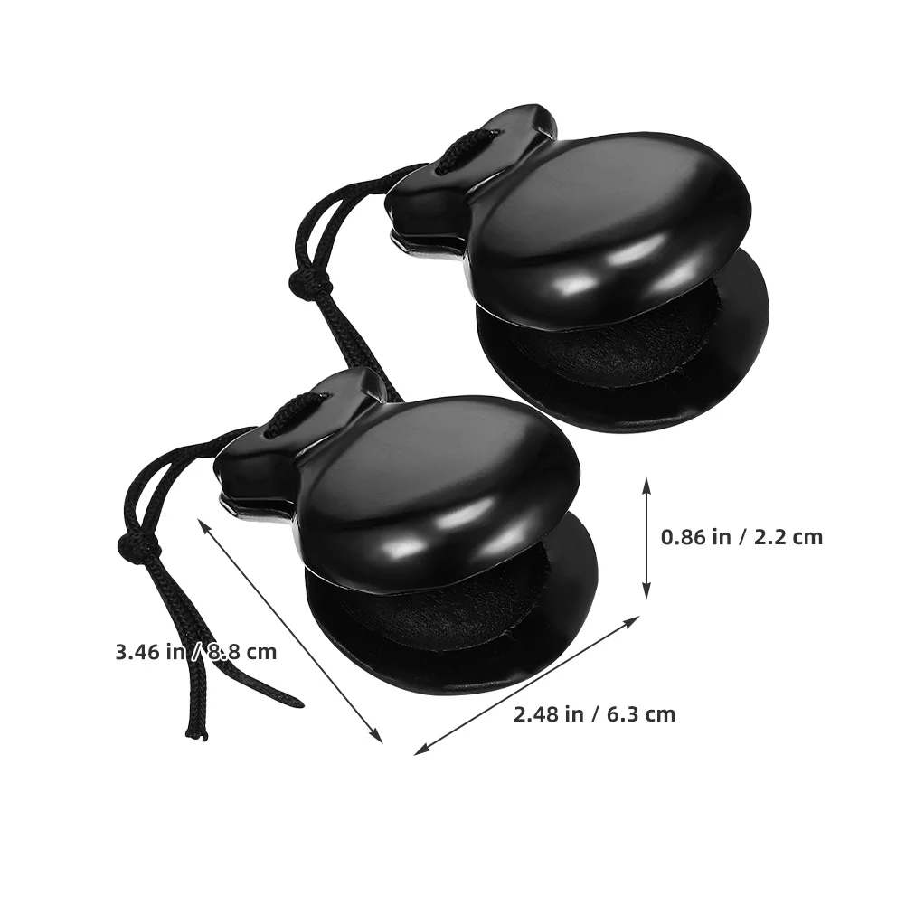 

4pcs Wooden Castanets Lightweight Portable Finger Percussion Instruments For Music Beginners Small Musical Instrument