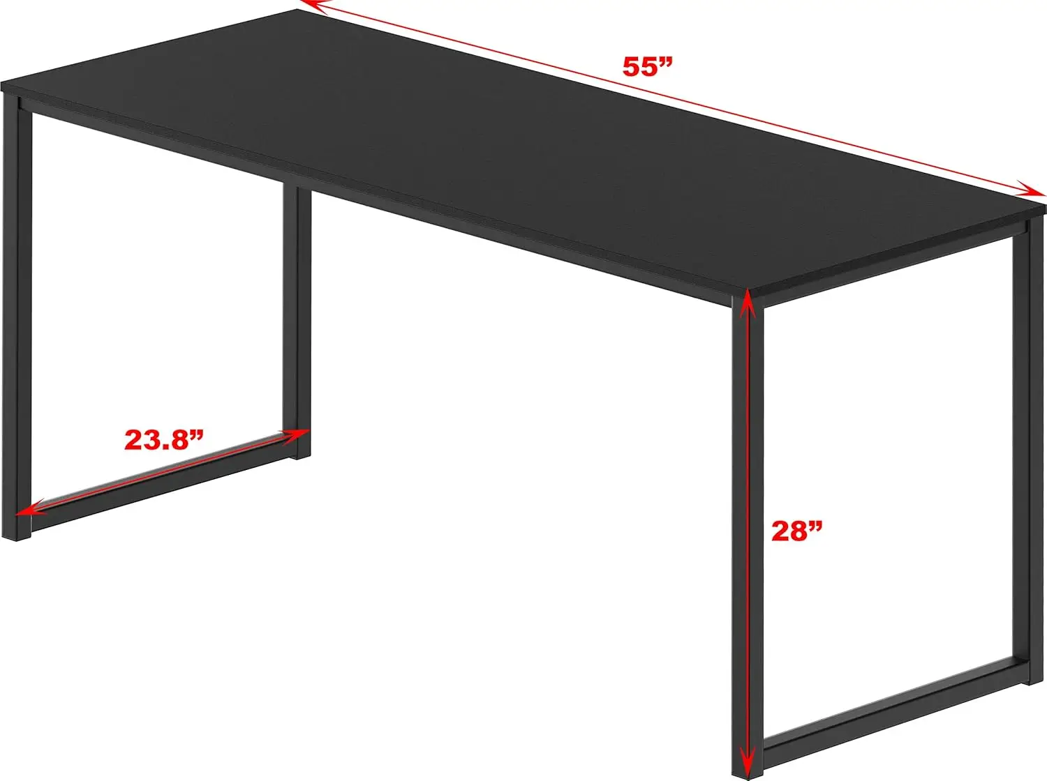 Home Office 55-Inch Computer Desk, 24"" Deep, Black