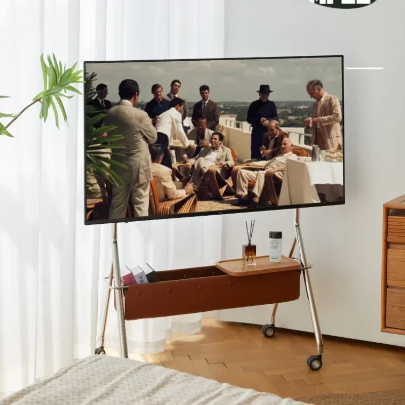 

TV Traversing Carriage Nordic Retro Floor Movable Living Room Monitor Stand Bedroom