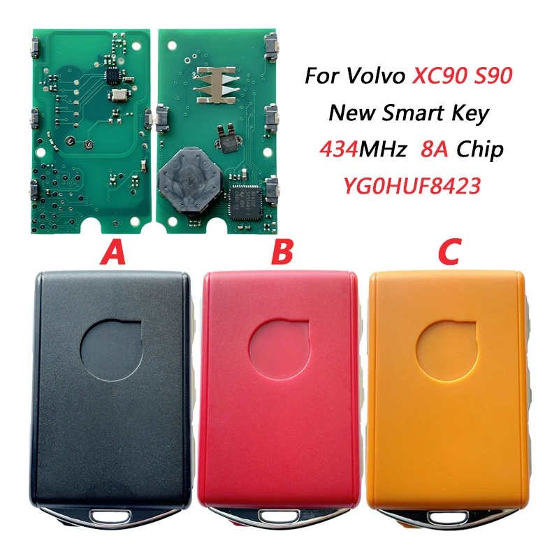 TXK 050002   YG0HUF8423 Per Volvo XC90 S90 Nuova chiave intelligente 4 pulsanti 434 MHz 8A Chip PN 32256953   ID FCC YG0HUF8423