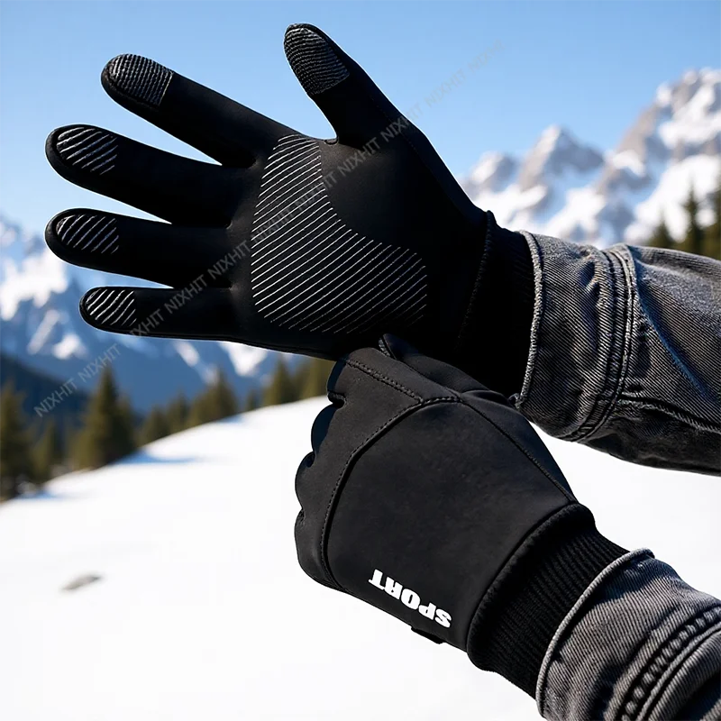

Outdoor Winter Men Cycling Gloves Non-Slip Touch Screen Motorcycle Windproof Sports Riding Ski Gloves Waterproof Running Gloves