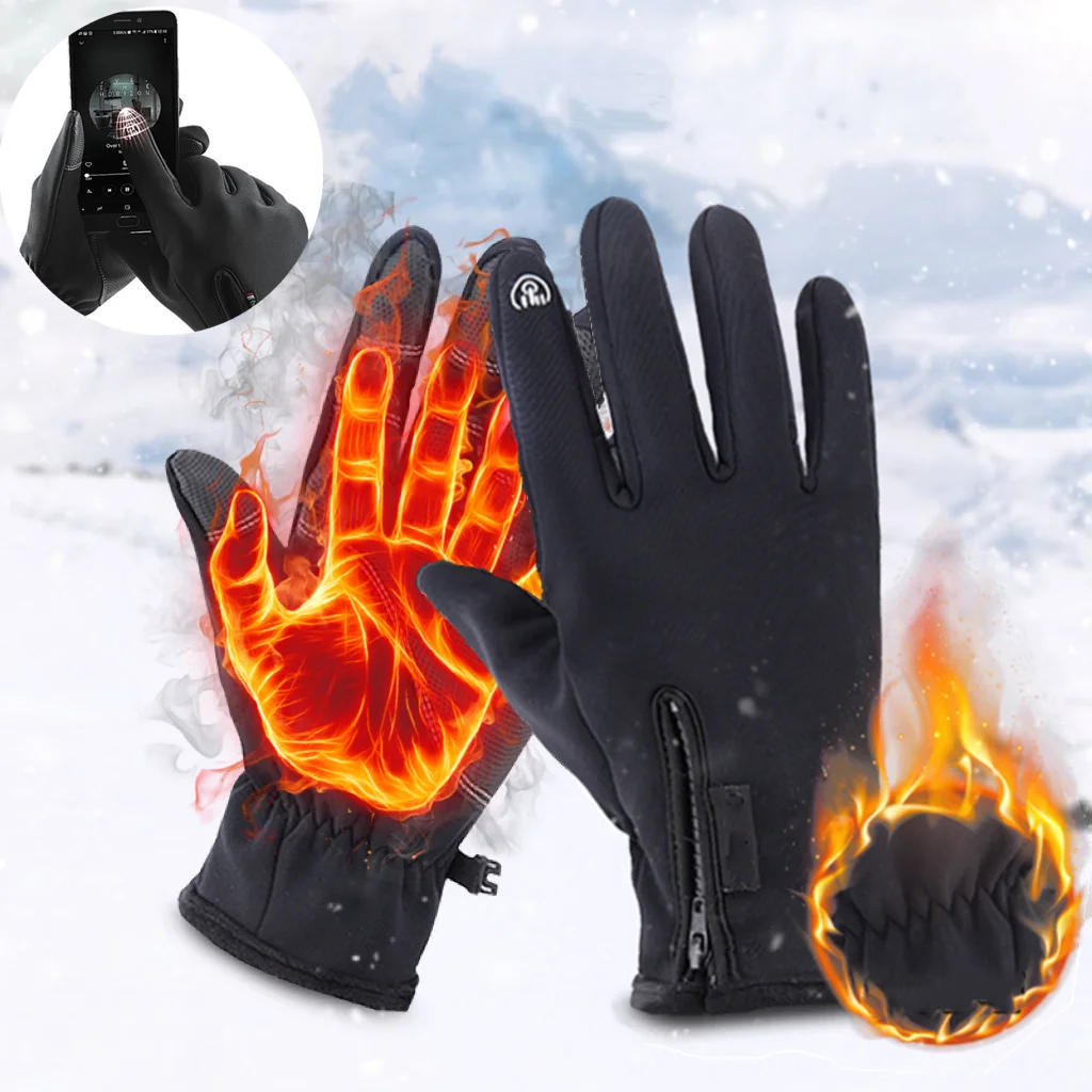 Winter Gloves for Men Women Touch Screen Warm Outdoor Cycling Drving Motorcycle Cold Waterproof Gloves Windproof Non-slip Gloves