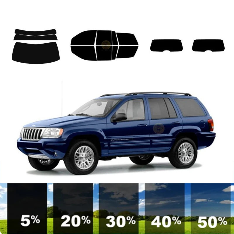 

precut Removable Window Tint Film For Car 100% UVR 5%-70%VLT Heat Insulation Carbon ﻿For JEEP GRAND CHEROKEE 4 DR SUV 1999-2004