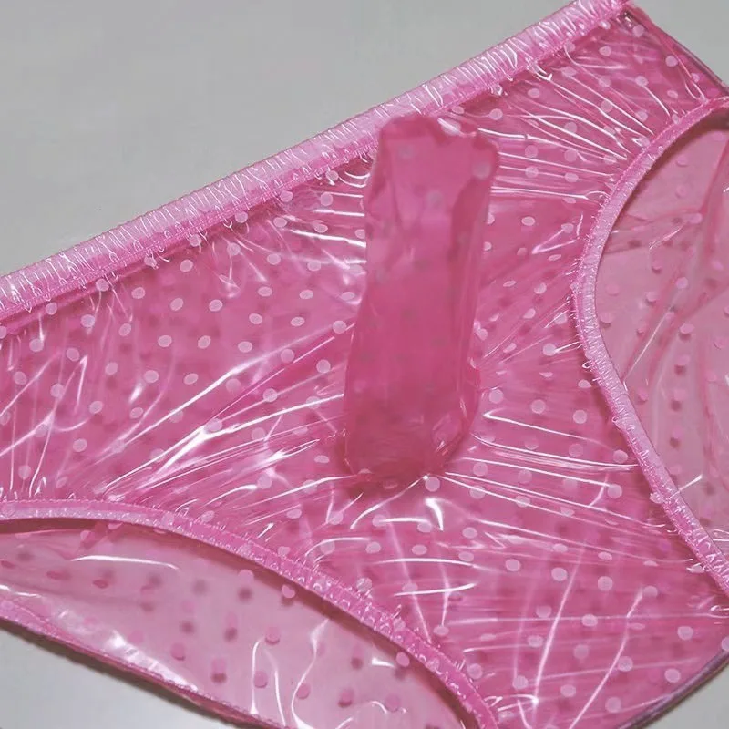 Celana Dalam Plastik PVC Longgar Pria Jernih dengan Tas Penis Celana Dalam Transparan Celana Dalam Polka Dot Celana Dalam Bayi Dewasa Abdll