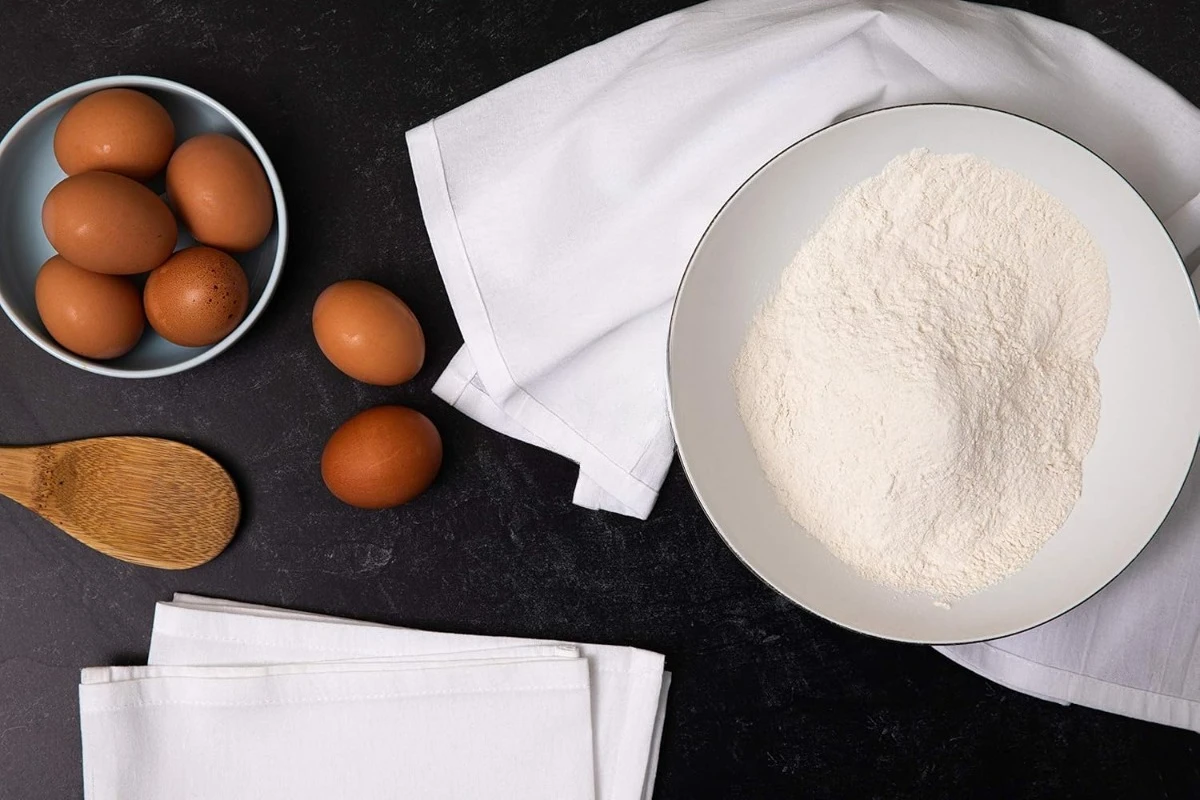 Serviettes de cuisine à sac à farine en gros – Paquet de 50, serviettes à farine en vrac 100% coton non blanchies, entièrement naturelles – Sans toxiques et colorant-F