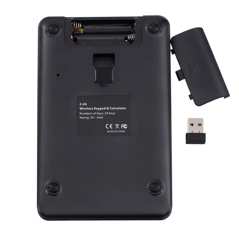 

ABKY-2.4G Беспроводная мини-клавиатура 2в1 Беспроводная USB-цифровая клавиатура с калькулятором Дисплей Клавиатура Офисный калькулятор
