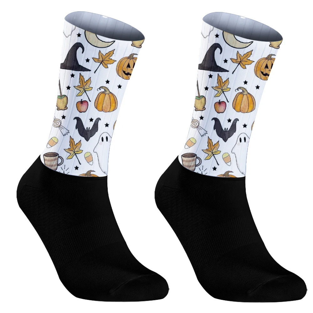 Chaussettes de compression respirantes et amortissantes pour le cyclisme, le basket-ball, la randonnée, la course à pied, les sports d'élite, Halloween, nouveau, 2024