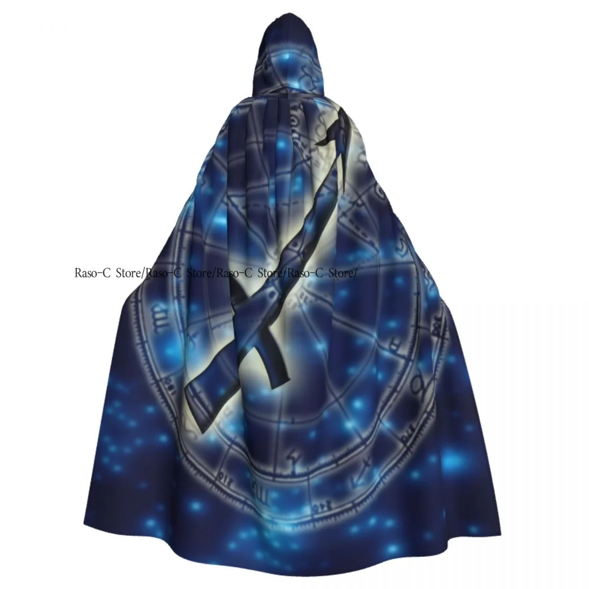 Sagittarius Astrology Hooded Cloak Polyester Unisex Witch Cape Costume Accessory