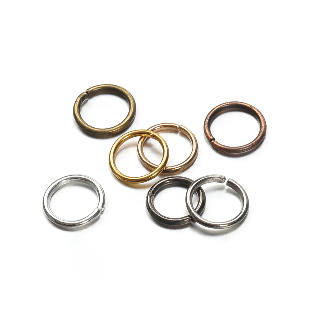 200 Stück 3/4/5/6/7/8/10/12 mm Metall-DIY-Schmuckzubehör, offene Einzelschlaufen, Biegeringe und Spaltringe für Kettenanhänger, Schmuckherstellung