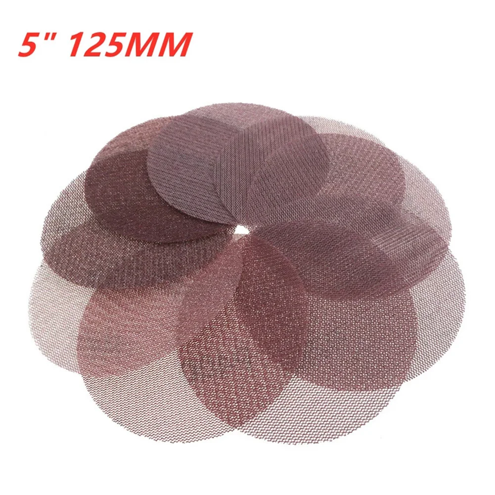 10pcs 5 Inch 600 Grit Mesh Sanding Discs Aluminum Oxide Clogging For Random Orbital Sander Drywall Metal Wood Polishing