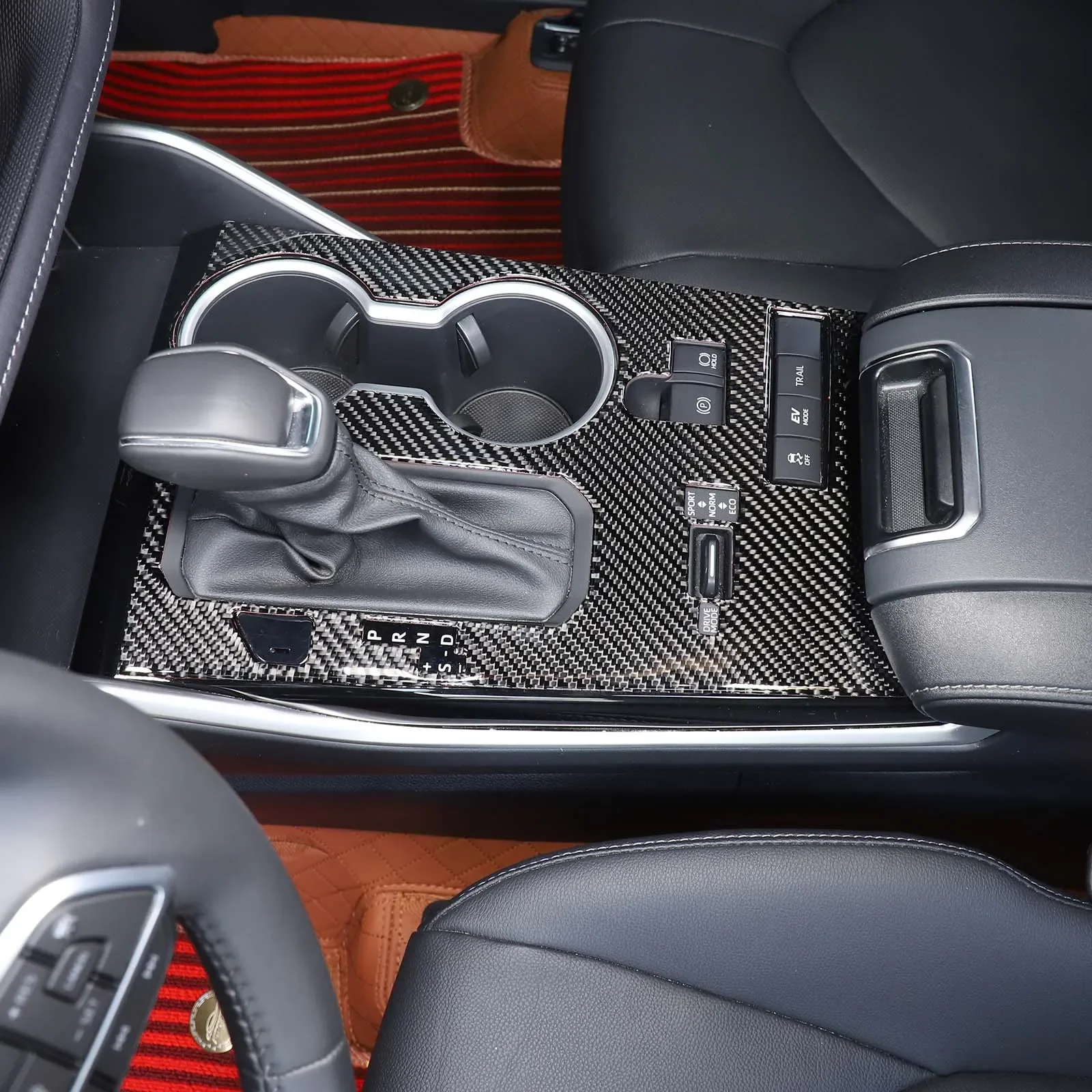 

Для Toyota Highlander 2022-2025 мягкое углеродное волокно центральная панель управления автомобиля декоративная наклейка аксессуары для салона автомобиля