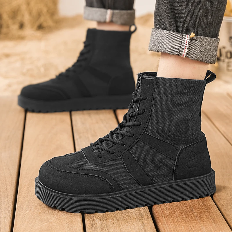 أحذية الشتاء أحذية رجالي عادية كاوبوي التكتيكية دراجة نارية تشيلسي الكاحل العمل الجلود في الهواء الطلق مصمم المشي لمسافات طويلة الفاخرة #6