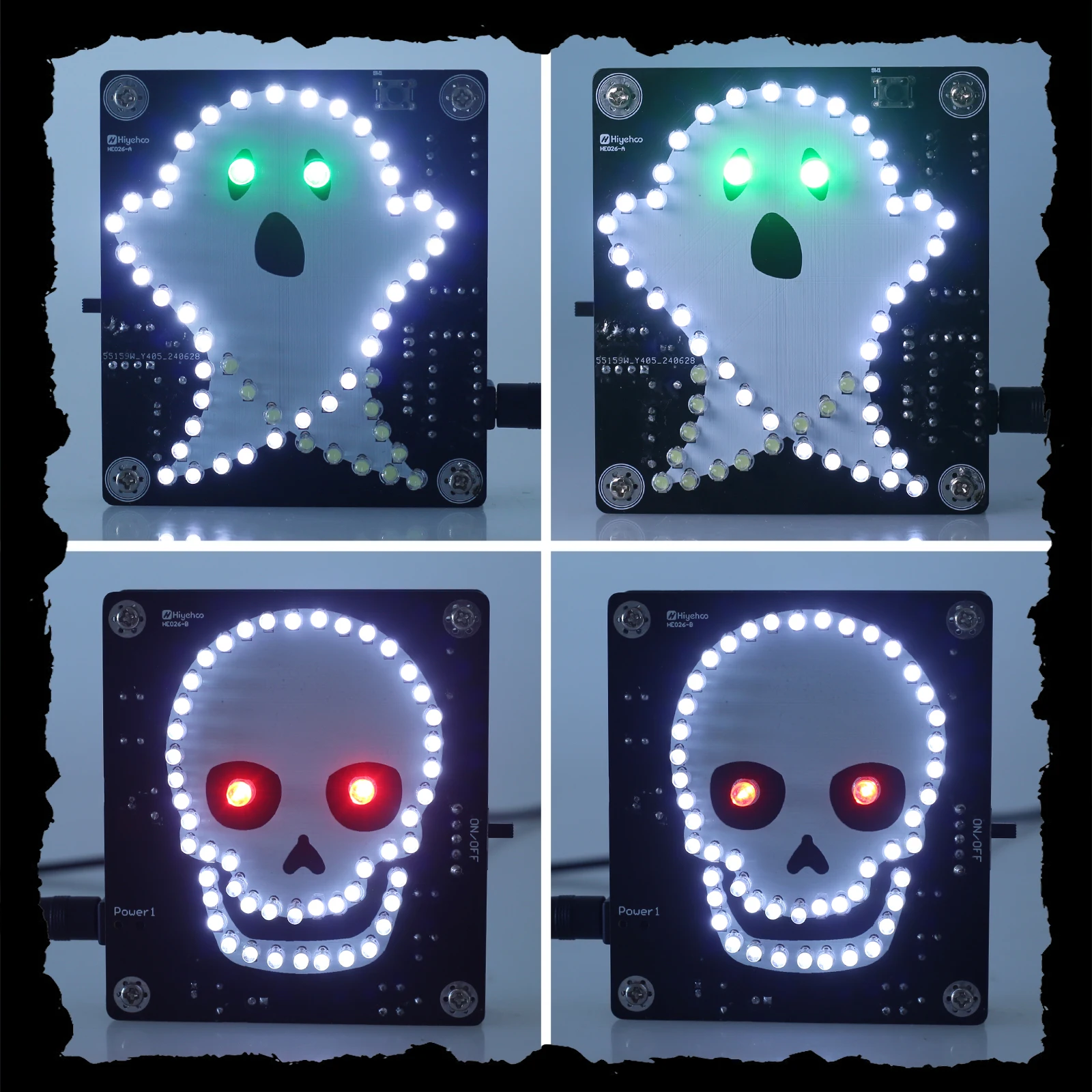 DIY zestaw do ćwiczeń lutowniczych projekt elektroniczny z czaszką ducha z migającym powolnym światłem muzyczny wyłącznik zasilania na Halloween STEM nauka