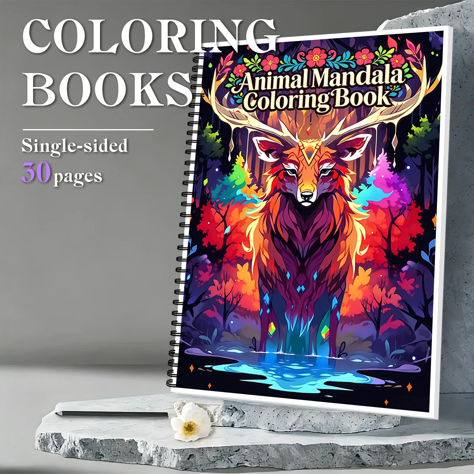 

1PC Vibrant Animal Mandala Coloring Book, for Leisure Time Relaxation, Home Creative Activities, Adult Art Enthusiasts