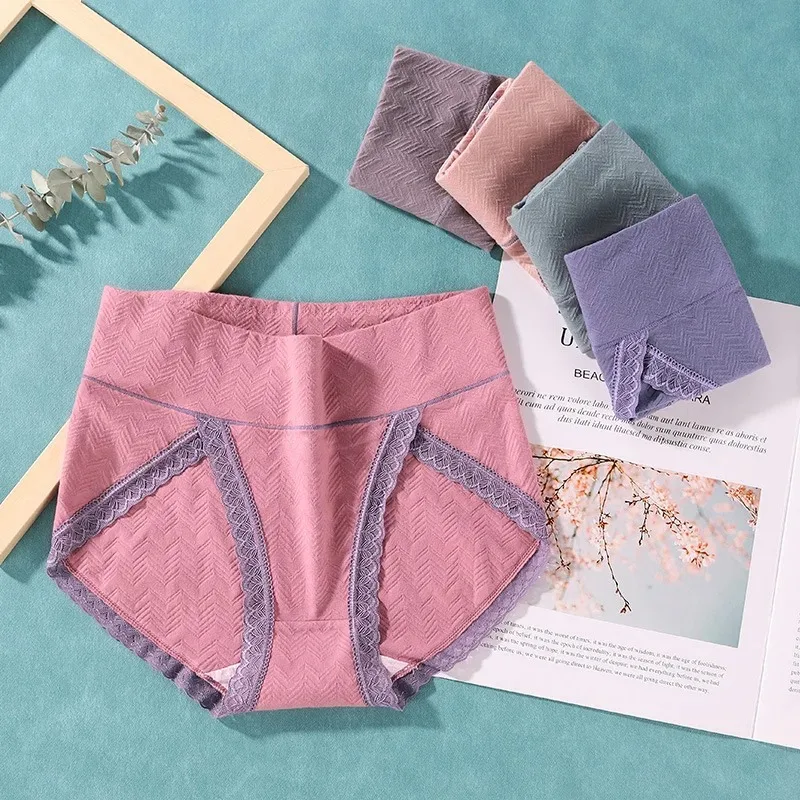 

1pc Plus Size Women's Panties Cotton Underwear High Waist Breathable Large Triangle Panties Comfortable Soft Ladies Briefs New
