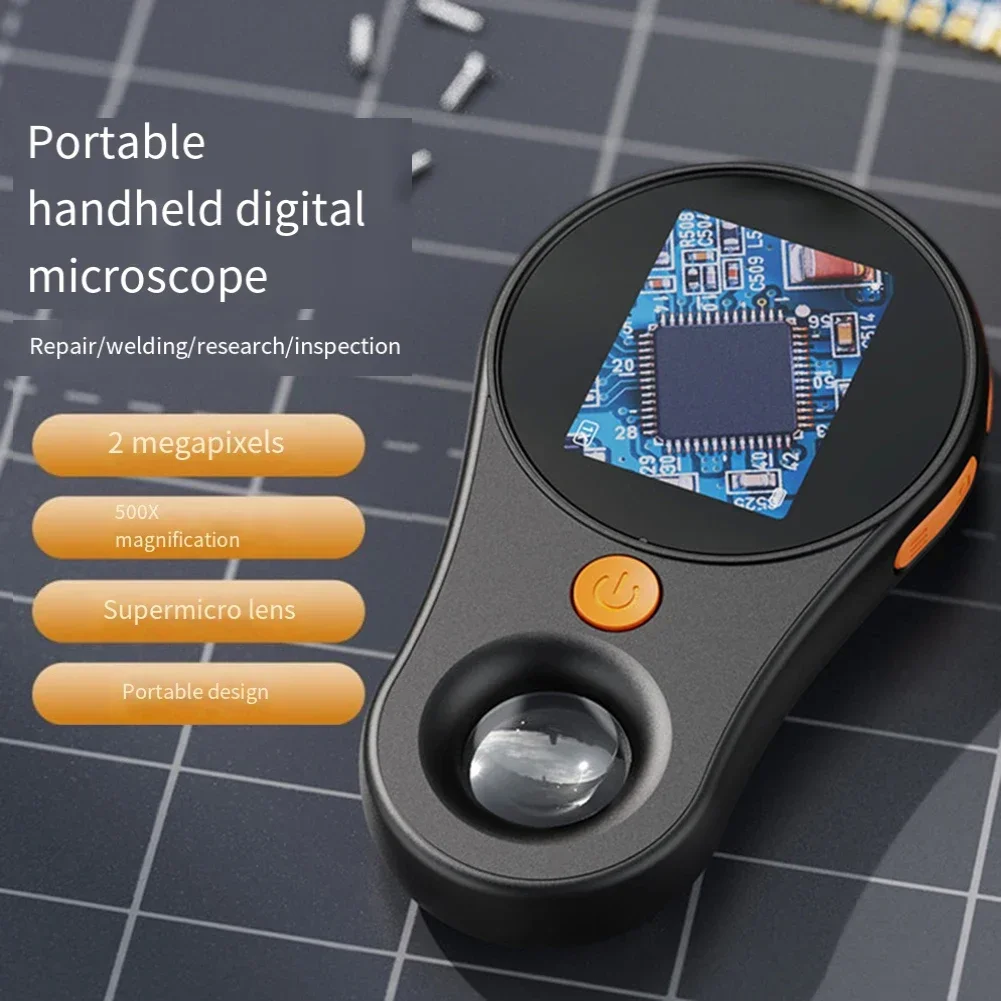 New Portable 2.0 500X Digital Microscope With 1080P Video Magnifying Glass Detecting Jewelry Calligraphy Primary Scientific Tool