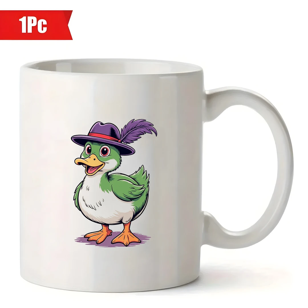 Tasse de dessin animé de canard mignon 11oz, tasse de boisson froide et chaude pour enfants, cadeau de noël, tasse de bureau familial