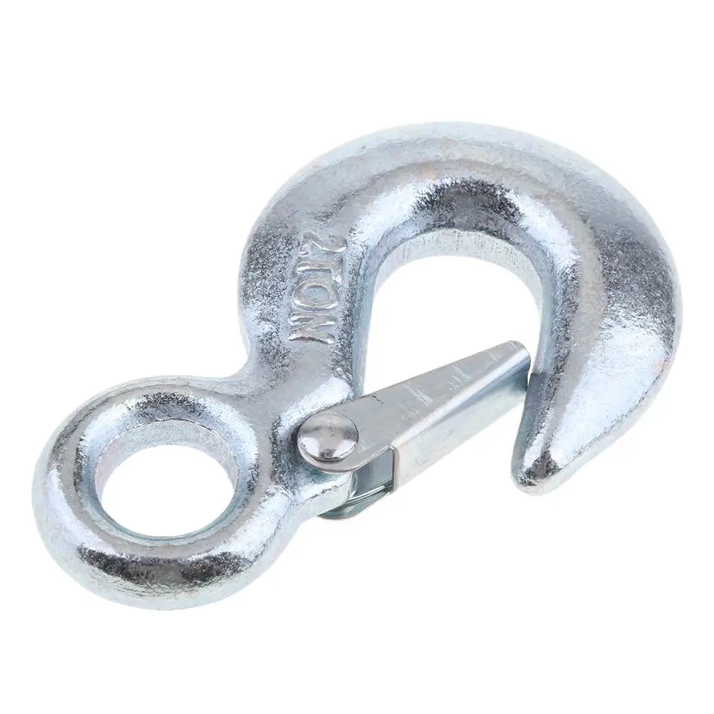 2t Winch Lifting Eye Hook with Latch for Tow Crane Lift 105 x 65 mm