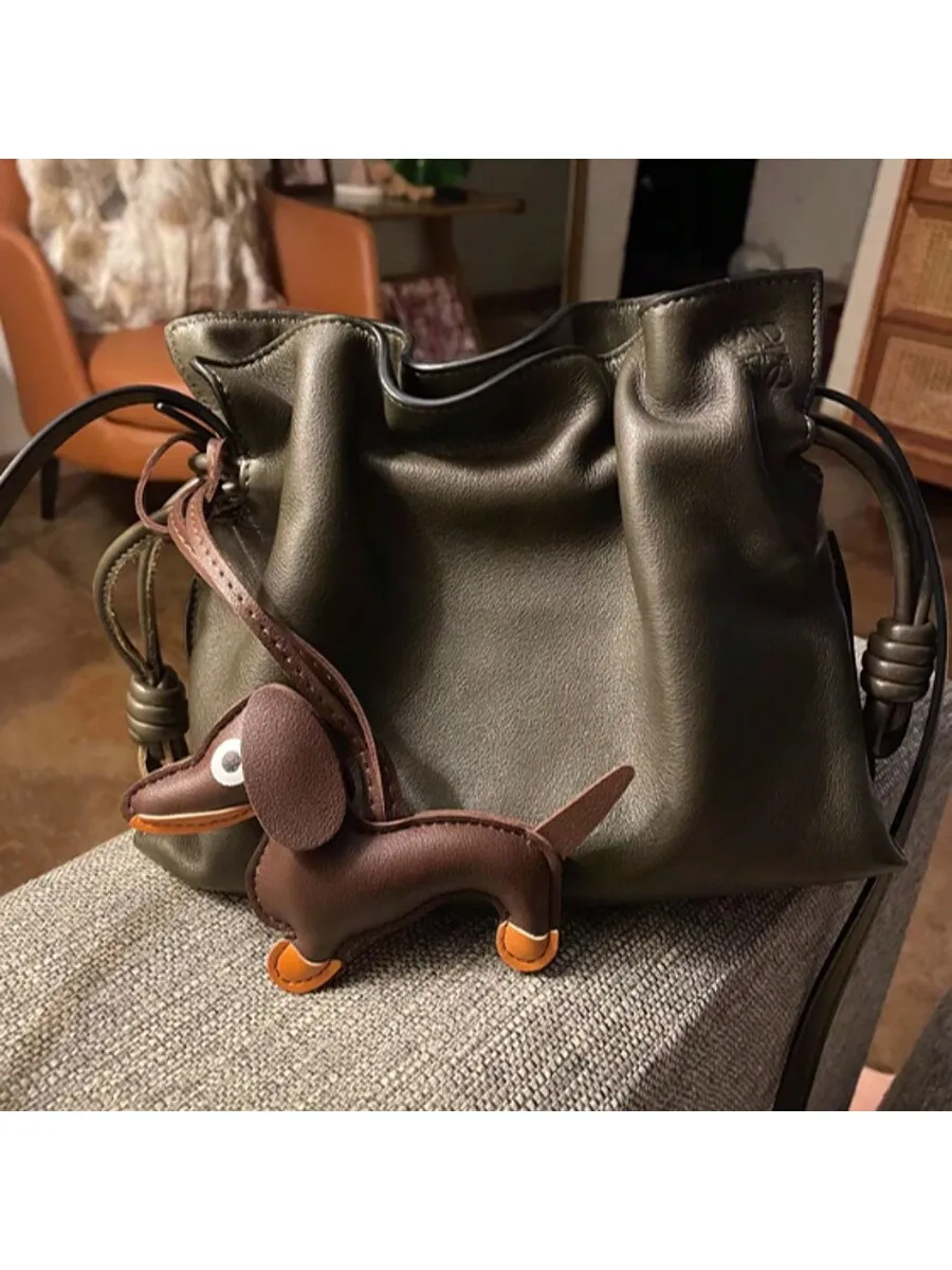 Dachshund PU Leather Keychain Bag Charm