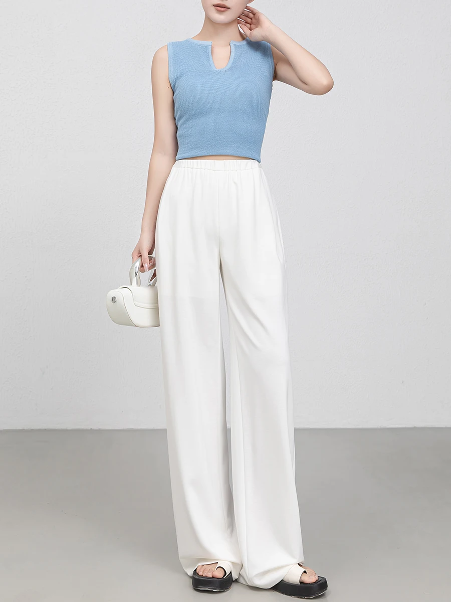 

Женские повседневные широкие брюки Moon Non-Snow с драпировкой, свободные, на резинке, прямого кроя, длинные, летние, новые, элегантные