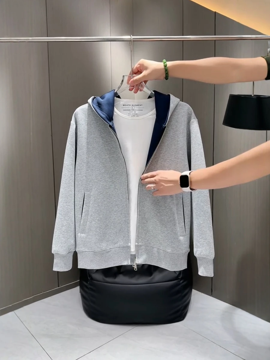 

Модная мужская толстовка на молнии, свободный повседневный кардиган, весна-осень, новинка, удобный, из других материалов, 00%