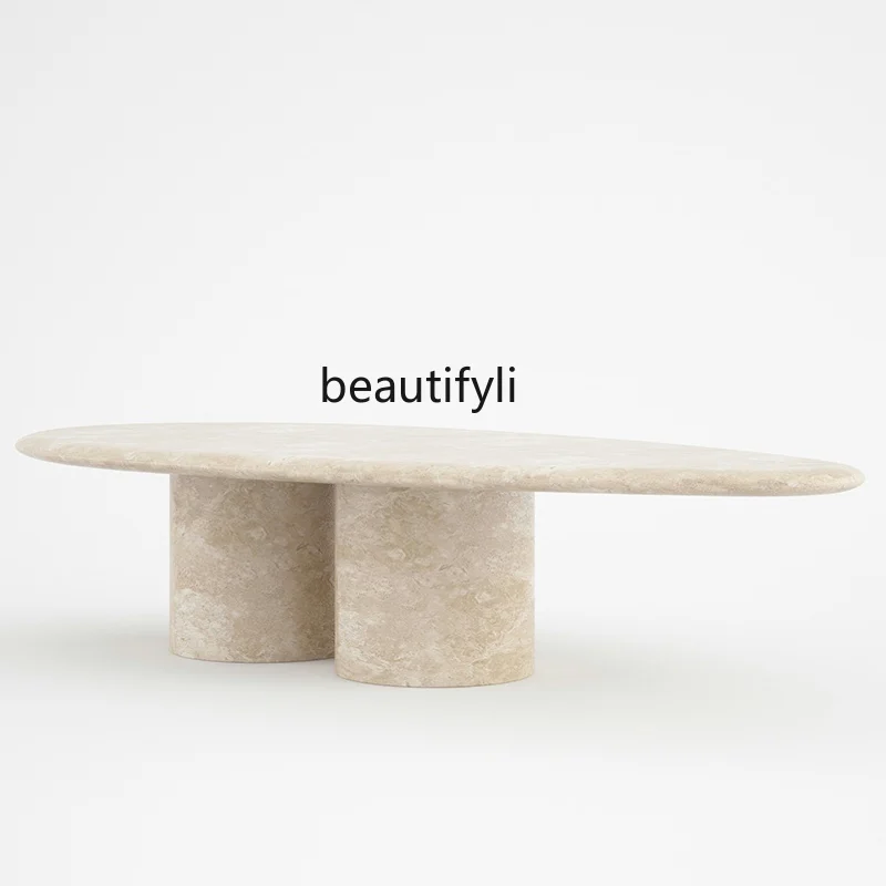 

Big Stone Nordic Coffee Table Cave Stone Silent Style Italian Natural Marble Living Room Art Tea Table Light Luxury Tea Table