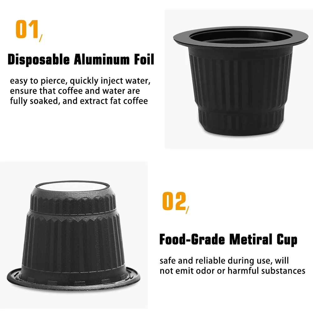 Disposible Empty for Nespresso Coffee Capsule  Refillable Filter Tamper Press Tool Plastic Caspsule free