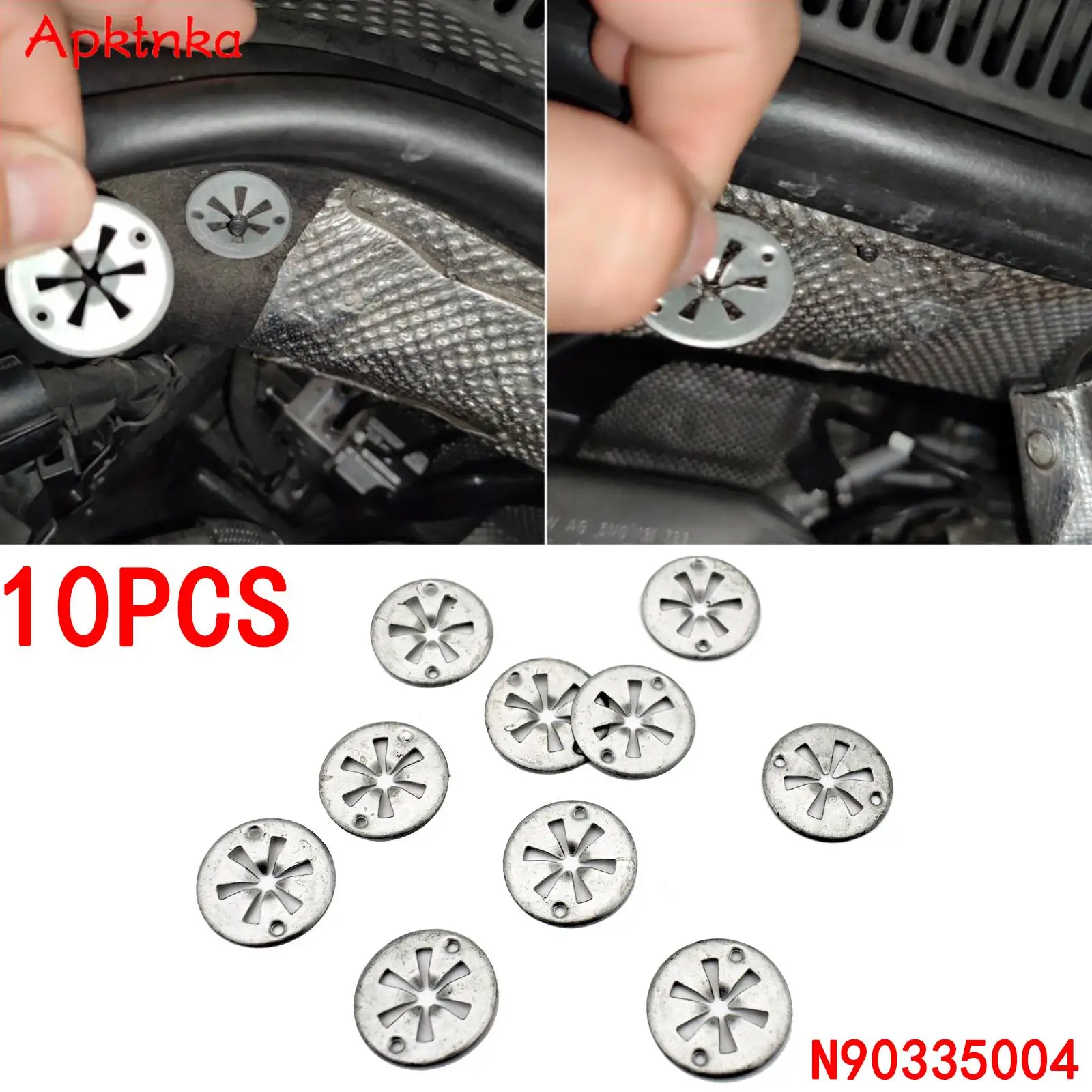 10Pcs Metal Car Hood Bonnet Under Engine Insulation Cover For Volkswagen VW Audi Ford Seat Skoda Auto Fasteners Car Accessories