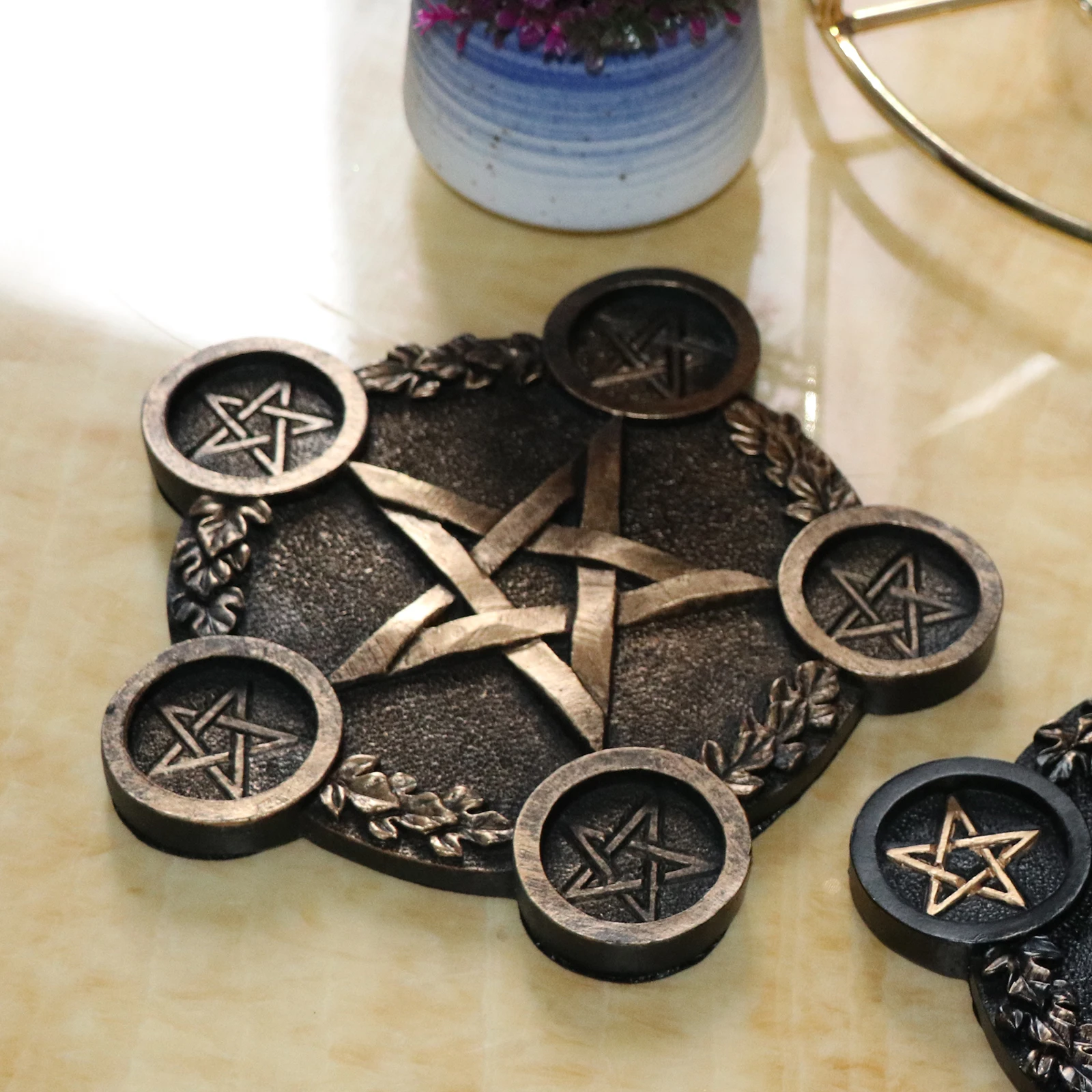 Pentagram Candle Holder Altar Plate Astrology Divination Candle Stand for Candles Ceremony Decoration Home Ornment Decor