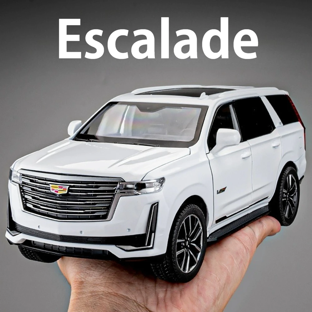 1:24 Legierung Escalade LX570 Modell Spielzeug Diecast Auto Sound Licht Zurückziehen Metall Körper Gummi Reifen Türen Geöffnet Fahrzeug kinder Spielzeug