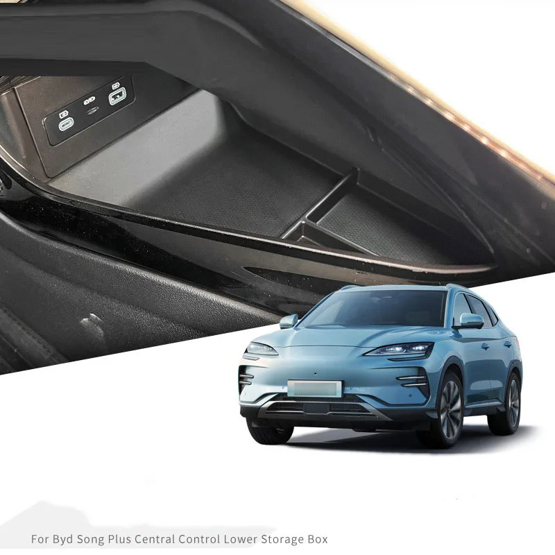 

For BYD Song Plus 2023-2025 ABS Non-slip Mat Console & Armrest Storage Box Upper and Lower Watercup