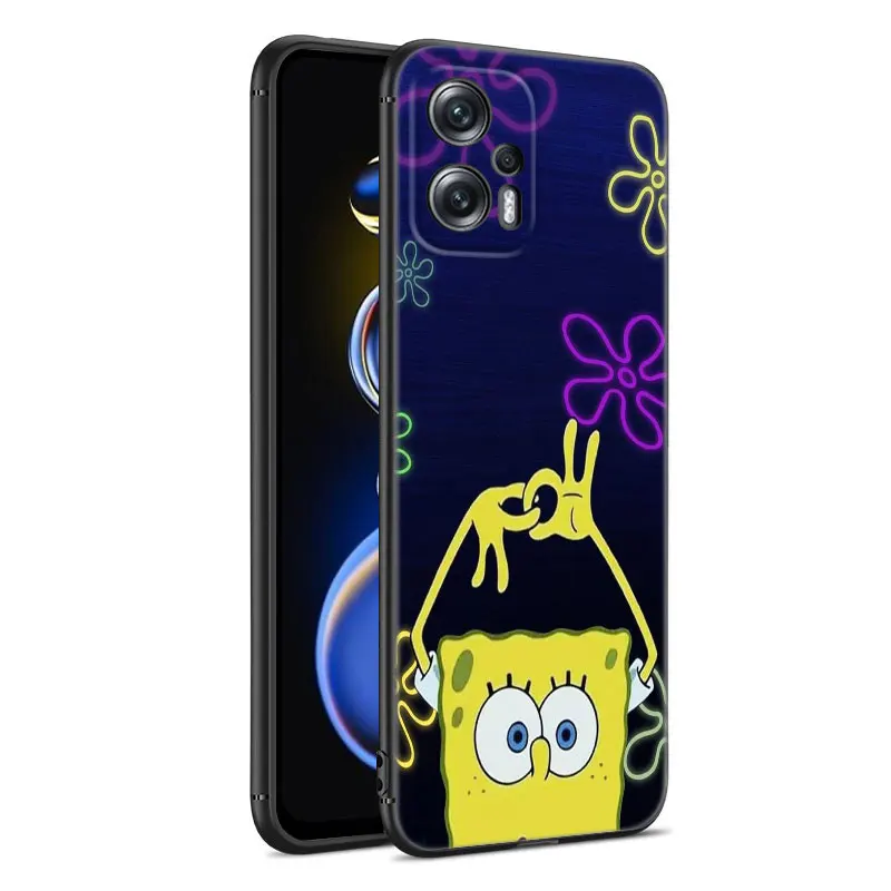 Best friend Sponge-Bob Phone Case For Xiaomi POCO X3 X4 NFC F5 M2 M3 M4 M6 X5 Pro F3 F4 GT 5G C31 C55 M5S Black Silicone Cover