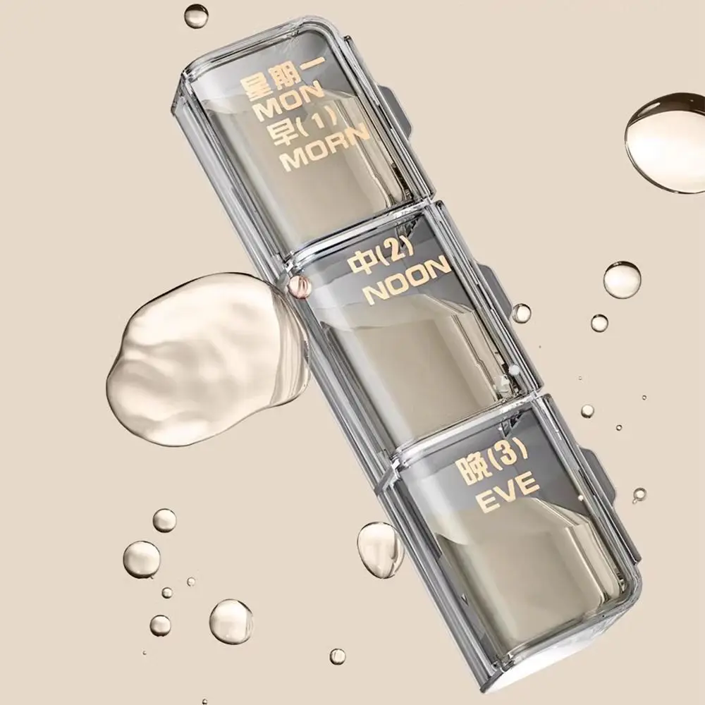 21/28 شبكة منظم حبوب منع الحمل صندوق محمول واضح 7 أيام حالات حبوب منع الحمل البلاستيك المدمجة حبوب منع الحمل صندوق تخزين خطة الأدوية الشهرية #4