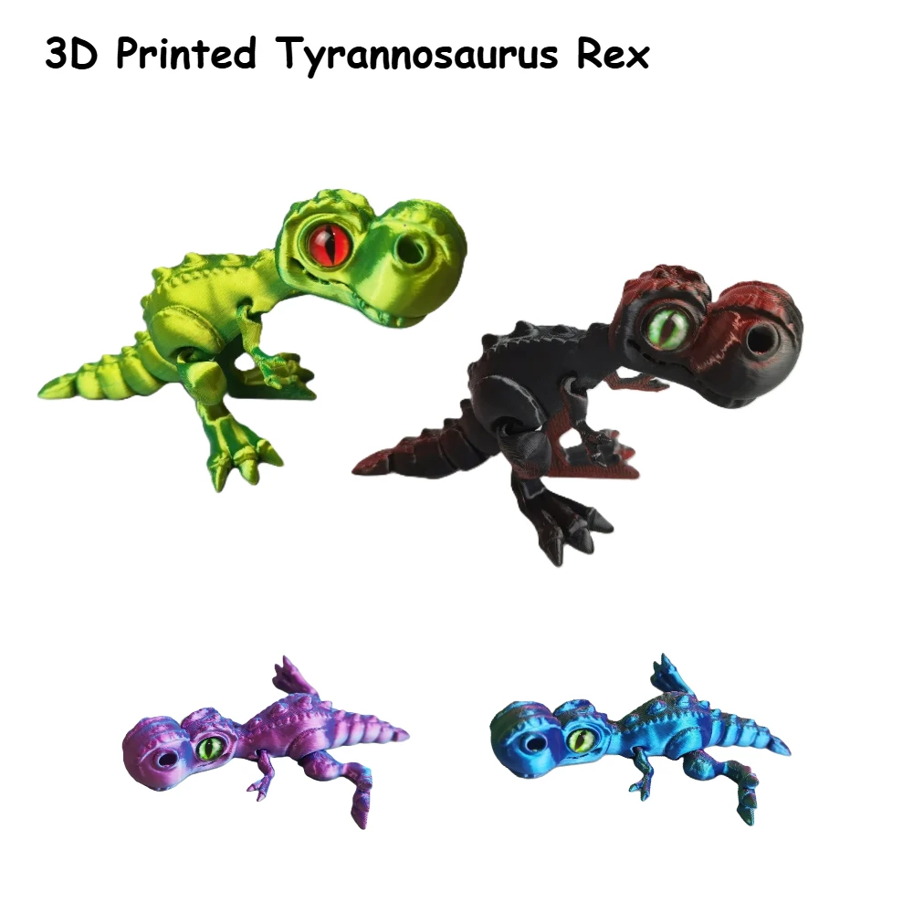 

3D Printed Tyrannosaurus Rex Realistic Dinosaur Model Jointed Full Movable Birthday Gift Realistic Animals Decorative Desktop