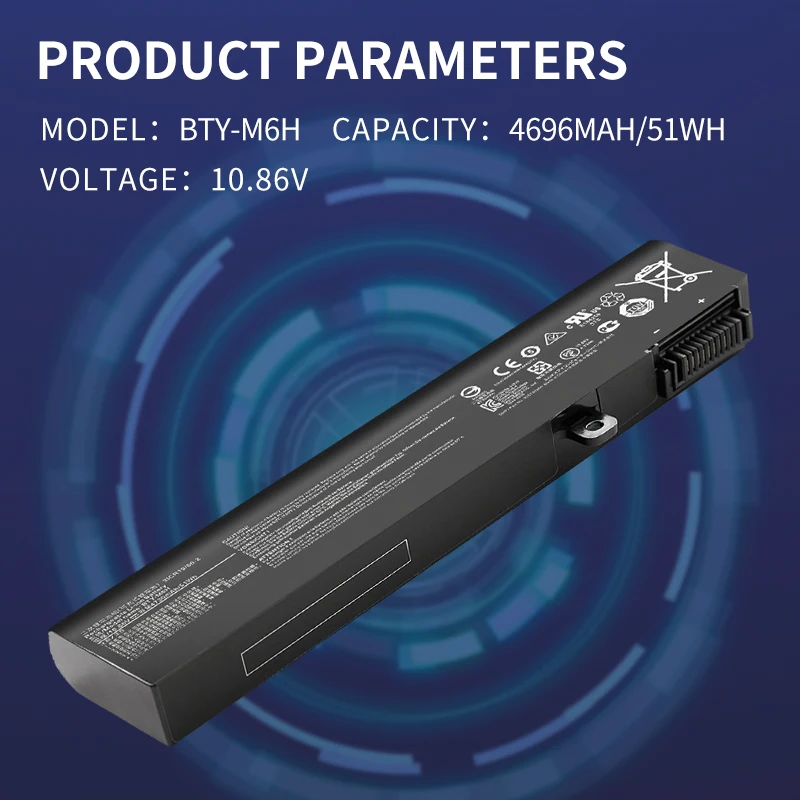 Somi-BTY-M6H Bateria Portátil Para Msi, Ge62, Ge72, Gp62, Gp62, Gp72, Gl62, Gp62vr, Pe60, Pe70, MS-16J2, MS-16J3, MS-1792, MS-17